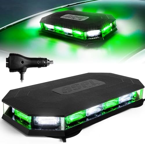 ASPL 16.5 Inch Roof Top Beacon Warning Strobe Light for Trucks Green White