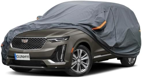 GUNHYI Premium Car Cover Custom Fit Cadillac XT6, 16 Layers Heavy Duty Car Cover Waterproof All Weather with Zipper Door for Sun Rain Snow Dust Uv Protection