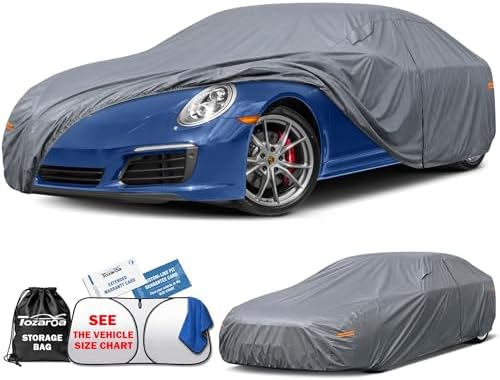 Car Cover Waterproof All-Weather,Outdoor Full Exterior Coupe Covers Custom Fit for Porsche 911,Chevrolet Corvette Cavalier Cobalt,Audi A5,BMW M2 320 323 325 328 330,etc,Size C3(See Size Chart)