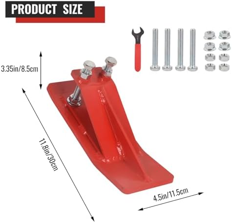 Doppy 2Pcs Tractor Bucket Edge Protector, 3/8'' Thick Snow Skid Tamer, Double Hex Lock Nuts & Bolts Included for Snow Removal, Leaves, Gravel Spreading,Red