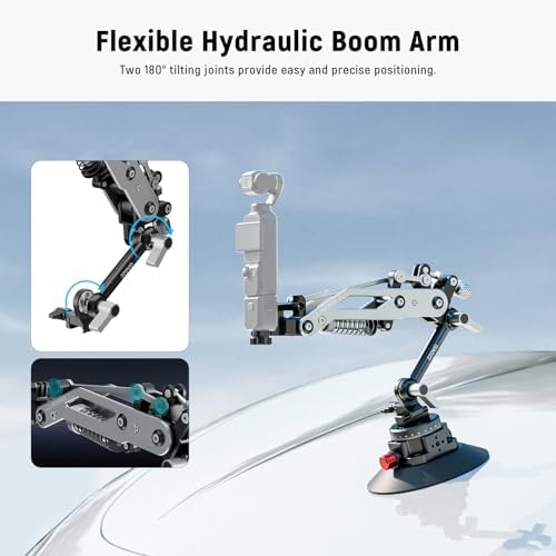 NEEWER Vacuum Suction Cup Car Mount for Action Camera w/Hydraulic Boom Arm