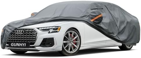 GUNHYI Premium Car Cover Custom Fit Audi A8/S8, 16 Layers Heavy Duty Car Cover Waterproof All Weather with Zipper Door for Sun Rain Snow Dust Uv Protection