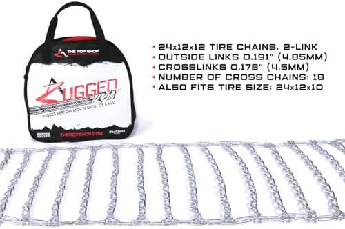 The ROP Shop Pair of 2 Link Tire Chains 24x12x12