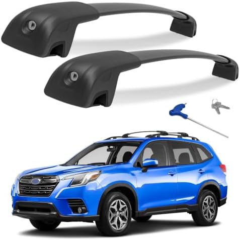 300lbs Lockable Roof Rack Cross Bars Compatible with 2014-2026 Subaru Forester (Not for Wilderness), Aluminum Roof Rails Crossbar for Rooftop Cargo Bars Luggage Kayak Bike Racks