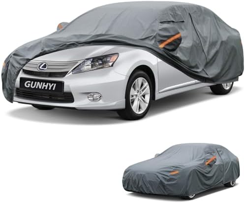 GUNHYI Premium Car Cover Custom Fit Lexus HS, 16 Layers Heavy Duty Car Cover Waterproof All Weather with Zipper Door for Sun Rain Snow Dust Uv Protection