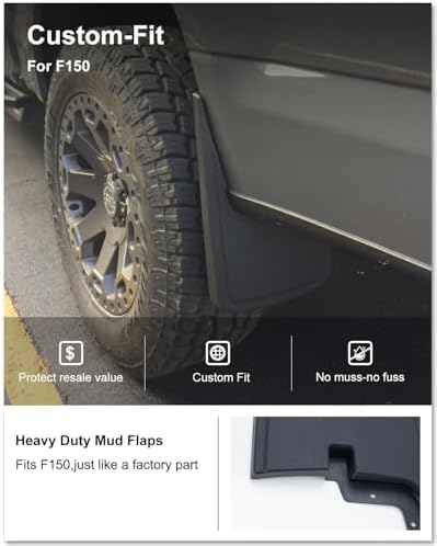 Kiwi Master No Drill Mud Flaps for 2015-2020 Ford F-150 Without Fender