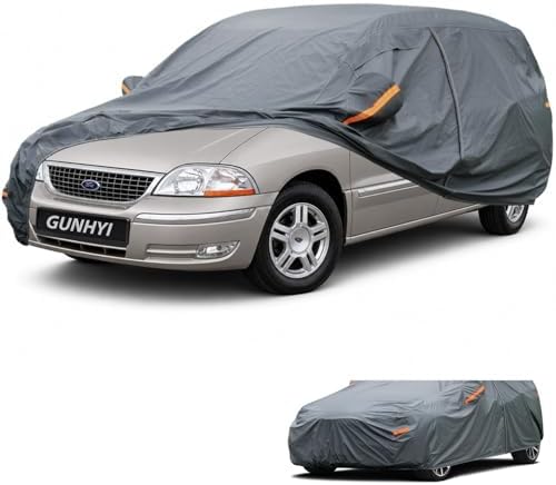 GUNHYI Premium Car Cover Custom Fit Ford Windstar, 16 Layers Heavy Duty Car Cover Waterproof All Weather with Zipper Door for Sun Rain Snow Dust Uv Protection