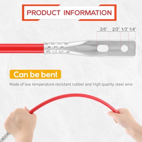 Lasnten 4 Pcs 27 Inch Snow Plow Blade Markers Guide Kit Boat Trailer Poles Steel Wire Inside Bolt on Bumper High Visibility Easy Installation for ATV Western Snowplows Trucks (Red)