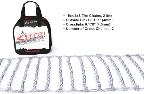 The ROP Shop Pair of 2 Link Tire Chains 15x4.8x8