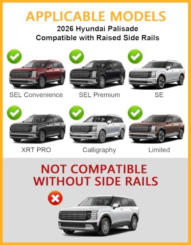 Tuyoung 300lbs Roof Rack Cross Bars for Hyundai Palisade 2026