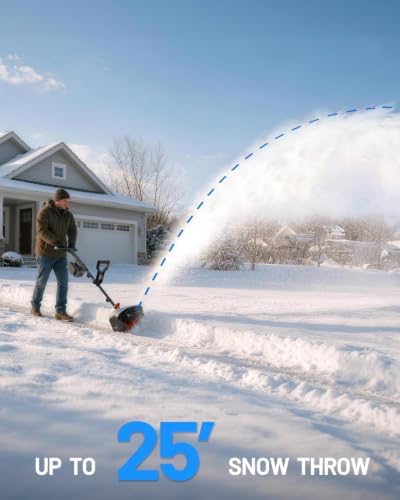 Litheli 13" Electric Snow Shovel, Cordless Brushless, 360° Full Loop Handle, Includes (2) 20V 5.0Ah Batteries and Charger