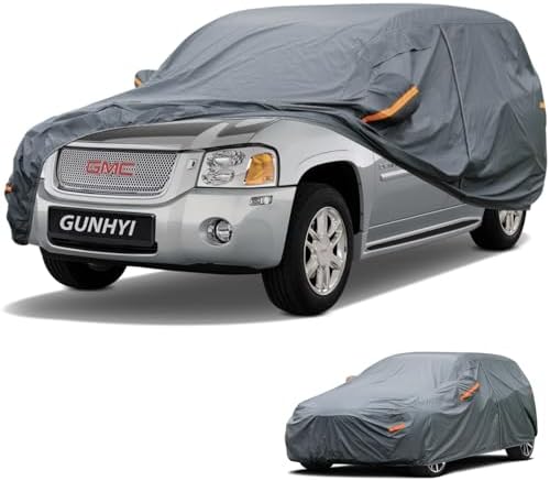 GUNHYI Premium Car Cover Custom Fit GMC Envoy(1997–2000), 16 Layers Heavy Duty Car Cover Waterproof All Weather with Zipper Door for Sun Rain Snow Dust Uv Protection