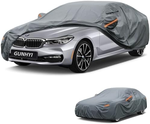 GUNHYI Premium Car Cover Custom Fit BMW 6 Series M6 640i 645Ci 650i(2003-2026), 16 Layers Heavy Duty Car Cover Waterproof All Weather with Zipper Door for Sun Rain Snow Dust Uv Protection