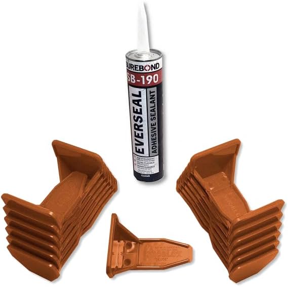 Deuce Snow Guards for Metal Steel Corrugated Roof (25 Pieces with Adhesive) (Copper Color)