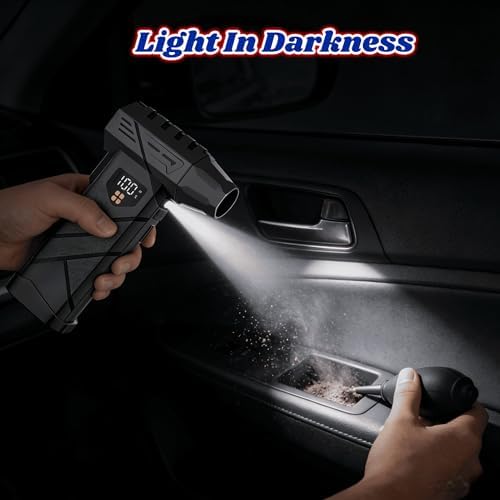 Portable Cordless Car Vacuum & Air Duster, 5-in-1 Mini Cleaner, 110000RPM