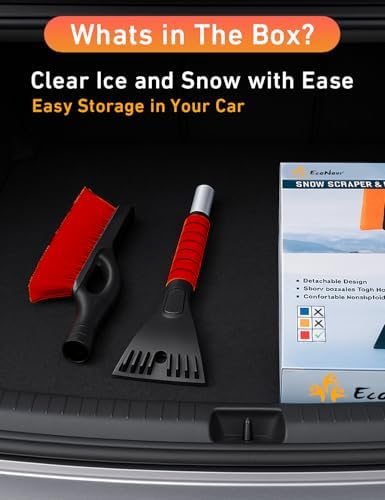 EcoNour 27" Car Snow Brush and Ice Scraper (2 Pack) Windshield Snow Scraper