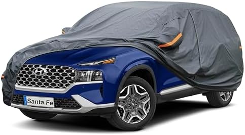 GUNHYI Premium Car Cover Custom Fit Hyundai Santa Fe Santafe (2006-2026), 16 Layers Heavy Duty Car Cover Waterproof All Weather with Zipper Door for Sun Rain Snow Dust Uv Protection
