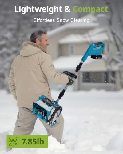 DEGGE Electric Cordless Snow Shovel, 2X 3.0Ah/ 21V/ 12-Inch Battery