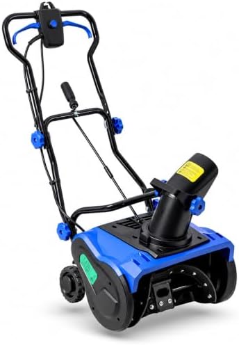 Corded Electric Snow Thrower, 20 Inch 15 Amp, 30 Ft Throwing, 180° Chute, 3100 RPM Auger, 10 Inch Clearing Depth, 120V/60Hz Power, Driveway, Sidewalk and Patio Snow Removal (Blue)