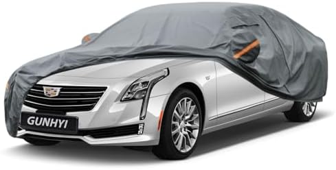 GUNHYI Premium Car Cover Custom Fit Cadillac CT6, 16 Layers Heavy Duty Car Cover Waterproof All Weather with Zipper Door for Sun Rain Snow Dust Uv Protection