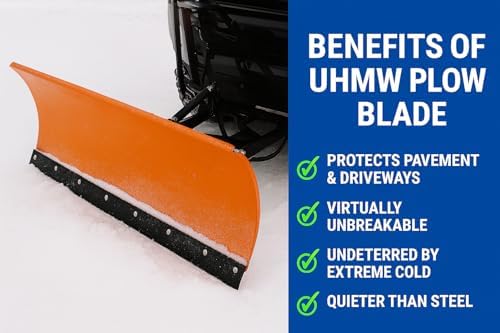 UHMW Snow Plow Poly Cutting Edge Industrial Strength 3/4" X Thick X 4" Wide Driveway Safe plow Blade, Poly plow Cutting Edge, Snow Blower Edge, ATV Snow plow Blade (96" Long (2 pcs. @ 48" Long))