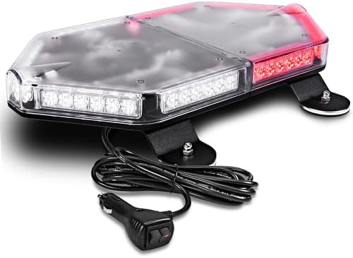 LAMPHUS NanoFlare 17 Inch 56W Red White LED Strobe Light Bar, Fire Truck