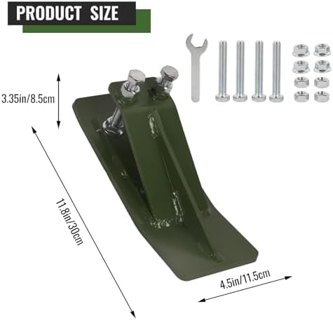 Doppy 2Pcs Tractor Bucket Protector, 3/8'' Thick Snow Skid Tamer, Double Hex Lock Nuts & Bolts Included for Snow Removal, Leaves, Gravel Spreading, Green
