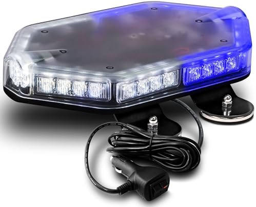 LAMPHUS NanoFlare 12 Inch 40W Blue White LED Strobe Light Bar For Trucks