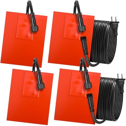 Threlaco 4 Pcs Engine Heater 4 x 5in 120V 150W Silicone Oil Pan