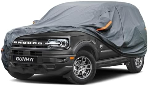 GUNHYI Premium Car Cover Custom Fit Ford Bronco Sport, 16 Layers Heavy Duty Car Cover Waterproof All Weather with Zipper Door for Sun Rain Snow Dust Uv Protection