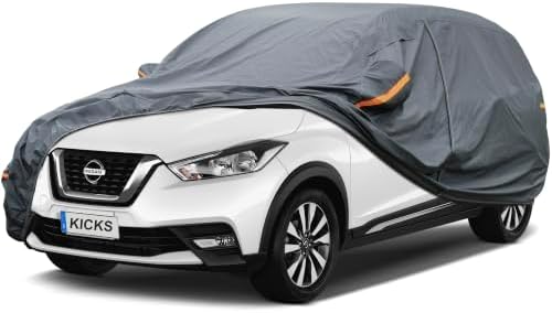GUNHYI Premium Car Cover Custom Fit Nissan Kicks, 16 Layers Heavy Duty Car Cover Waterproof All Weather with Zipper Door for Sun Rain Snow Dust Uv Protection