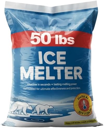 Ice Melt Safe for Concrete Sidewalks & Driveways, 50 lb Snow Salt Bag