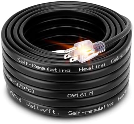30FT Roof & Gutter Heat Cable, 8W/FT Self Regulating Heat Tape, 120V