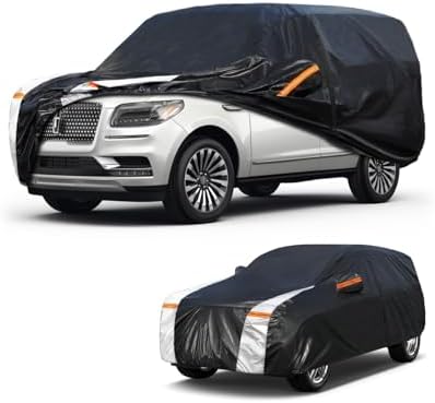 Large SUV Car Cover for Lincoln Navigator 1997-2026 100% Waterproof All Weather, Heavy Duty Outdoor Full Exterior Covers Rain Sun Wind UV Protection.