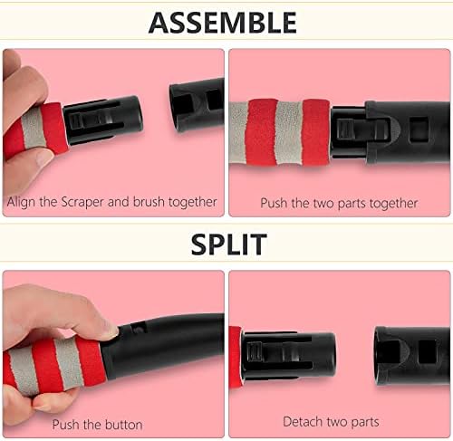 FOVAL 27" Snow Brush with Wider Ice Scraper (4.73" Width)(2 Pack), Snow Removal Car Brush with Comfortable Foam Grip for Cars, Trucks, SUVs, Windshield (Heavy Duty ABS, PVC Brush)