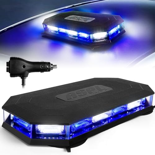 ASPL 16.5 Inch Roof Top Beacon Warning Strobe Light for Trucks Blue White