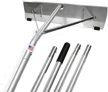 USA-Made Snow Roof Rake with Shingle Saver Rollers (20 Foot)