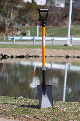 Ashman Spade Shovel (2 Pack) – 41 Inches Long D Handle Grip – The Single Shovel Weighs 2.2 Pounds and has a Durable Handle – Premium Quality Multipurpose Orange Spade Shovel with Strong Build.