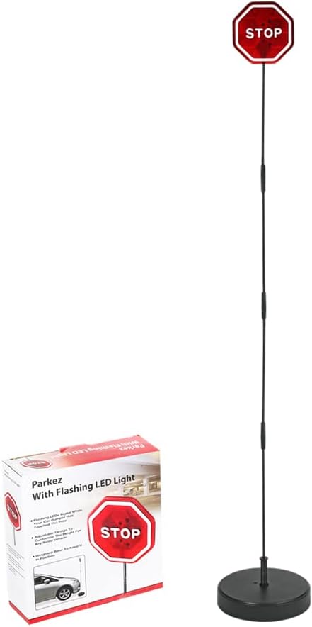 LED Light Parking Stop Sign,Smart Parking LED Garage Flashing Warning Stop Sign, Parking Assist LED Stop Sign Parking Assistant with Flashing Signal for Garage