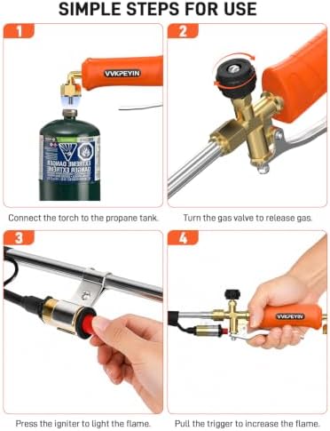 Propane Torch Weed Burner, 2-in-1 Weed Torch & Brazing Torch with 12FT Hose
