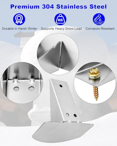 Snow Guards Fit for Metal Roofs Steel Roof, Stainless Steel Snow Stops