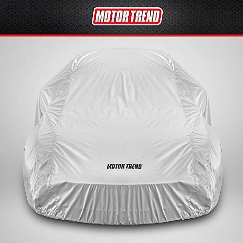 Motor Trend FlexCover Car Cover, Waterproof All-Weather SUV Truck Car Covers for Snow Ice Rain Sun UV Dust Hail Protection, Indoor/Outdoor Full Exterior Cover, Sedan Car Cover (Fits Up to 157" Length)