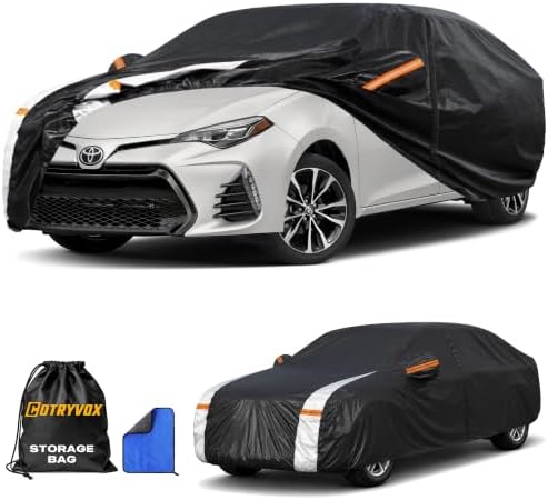 Toyota Corolla Sedan Car Cover 100% Waterproof All Weather, Gift with Towel, 10 Layers Car Cover Custom Fit 2009-2026 Toyota Corolla Sedan, Full Exterior Cover Rain Sun UV Protection with Zipper.