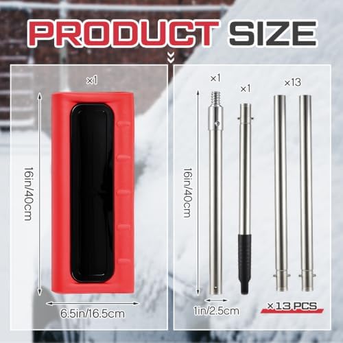 Chumia Adjustable Roof Rakes for Snow Removal, Telescoping 32 Inch -12 ft