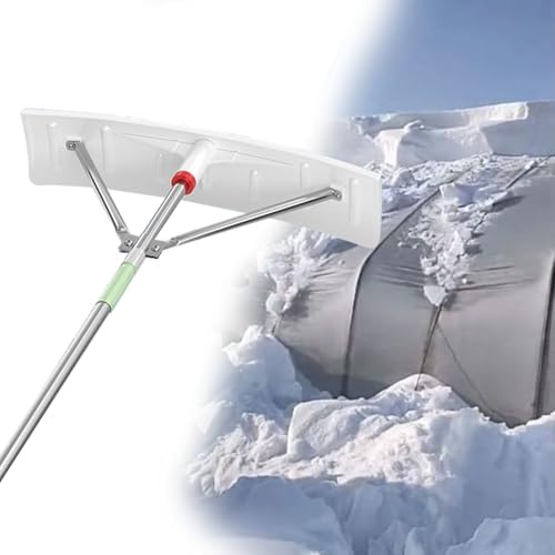 Reinforced Roof Snow Rake, Extendable Aluminum Handle