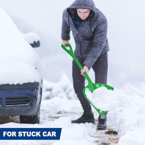 Frienda 3 Pcs Plastic Snow Shovel Large Scoop Shovel, Green