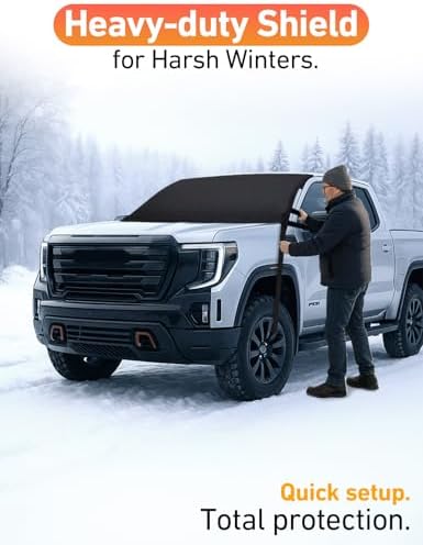 EcoNour Car Snow Cover Compatible for Toyota Sierra | Windshield Cover for Ice and Snow with S-Hook Straps | Heavy-Duty 600D Oxford Winter Car Cover, Waterproof & Anti-Slip