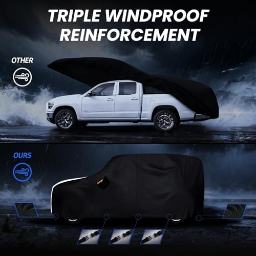 Multi-Layer Car Cover Custom Fit for Jeep wrangler 4 Dr/Unlimited 4 Dr JK JL(1987-2026), 100% Waterproof All Weather for Automobiles, Gift with Towel, Heavy Duty Car Covers for Rain Sun UV Protection.