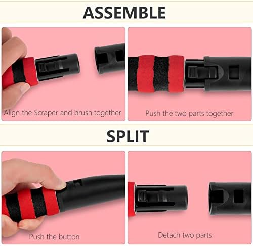 FOVAL 27" Snow Brush with Wider Ice Scraper (4.73" Width)(2 Pack), Snow Removal Car Brush with Comfortable Foam Grip for Cars, Trucks, SUVs, Windshield (Heavy Duty ABS, PVC Brush)(Mix Colour)