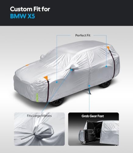 Wigoo BMW X5 Car Cover 2007-2026, Waterproof All Weather Protection